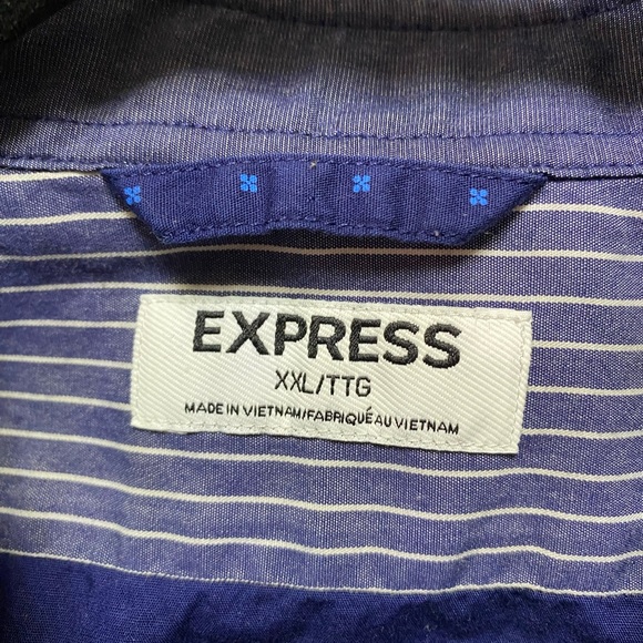 EXPRESS MEN’S NAVY BLUE SHIRT 👔 SIZE: XXL - Picture 6 of 7